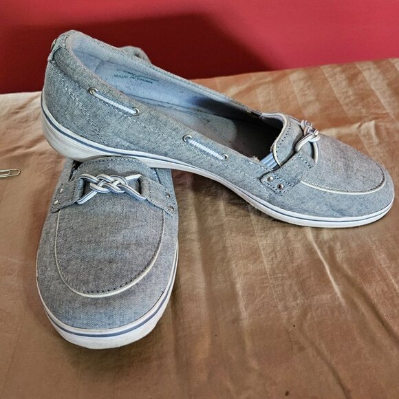 Blue Canvas Boat Shoes - Picture 2 of 4